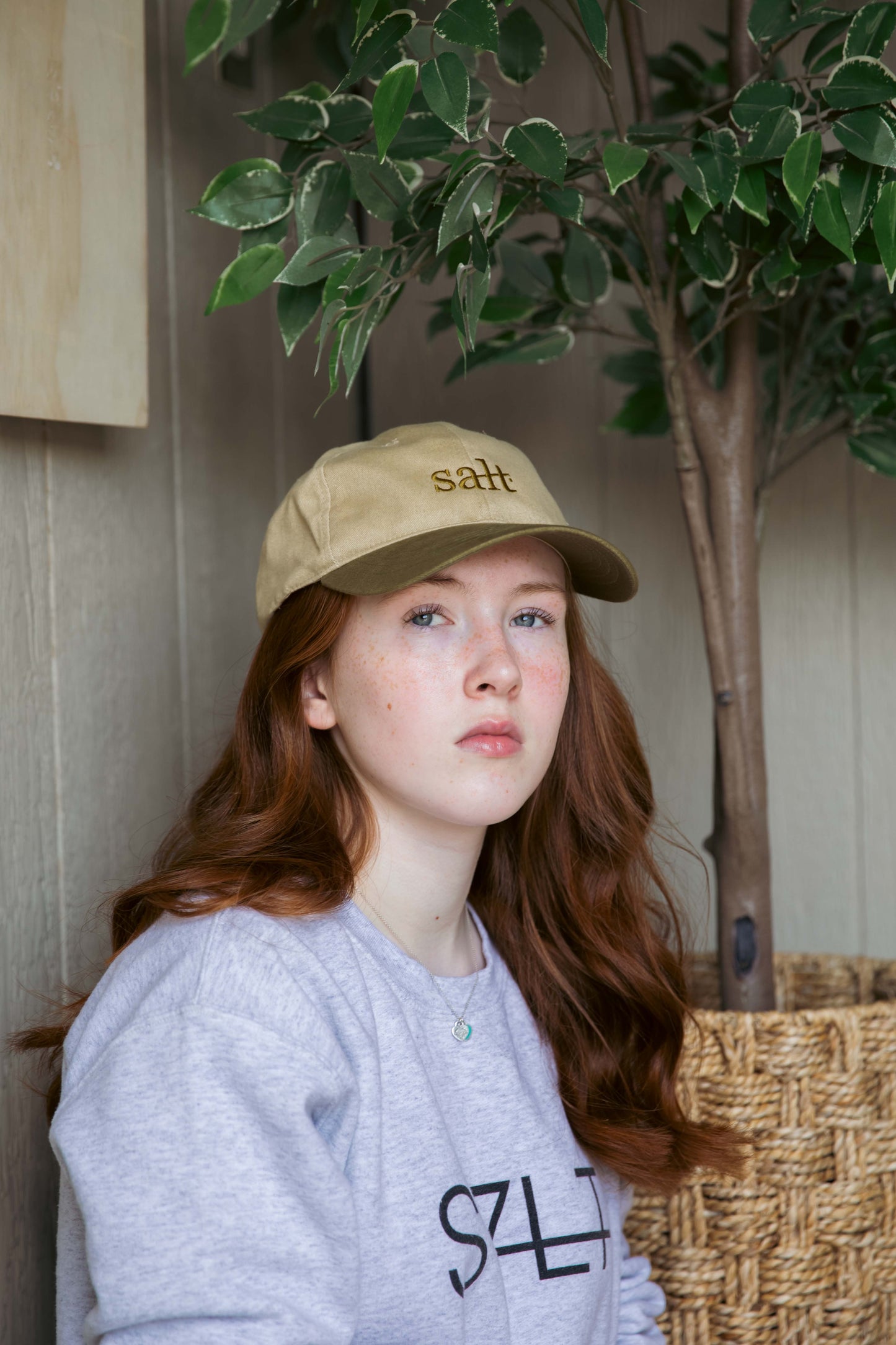 lowercase cap in olive