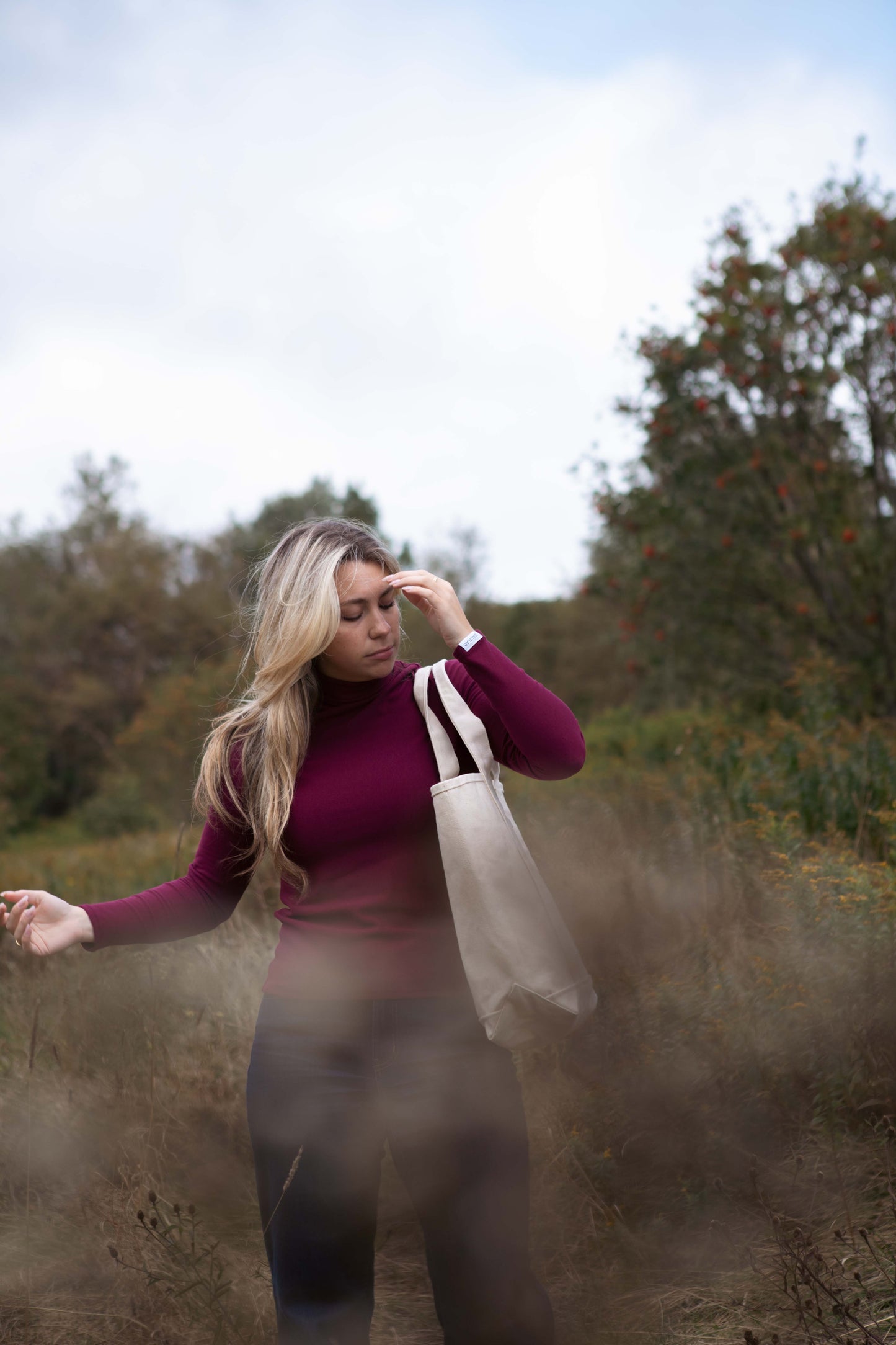 effortless turtleneck in elderberry