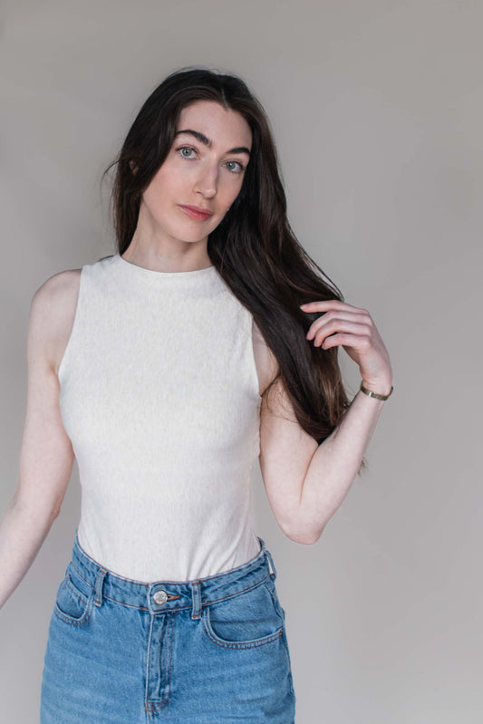 SALTLAB reversible bodysuit in natural heather