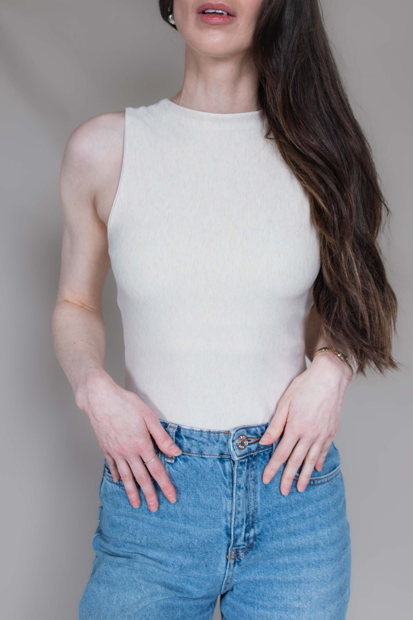 SALTLAB reversible bodysuit in natural heather