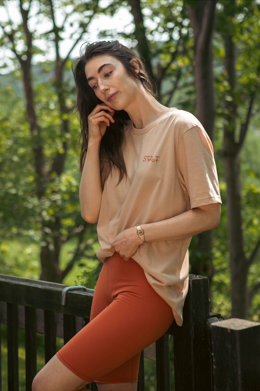 saltbox tee in papaya