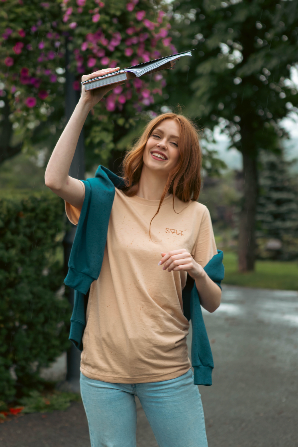 saltbox tee in papaya