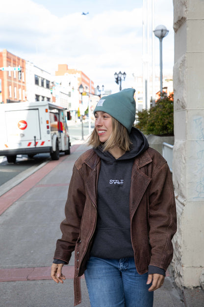 essential hoodie in charcoal