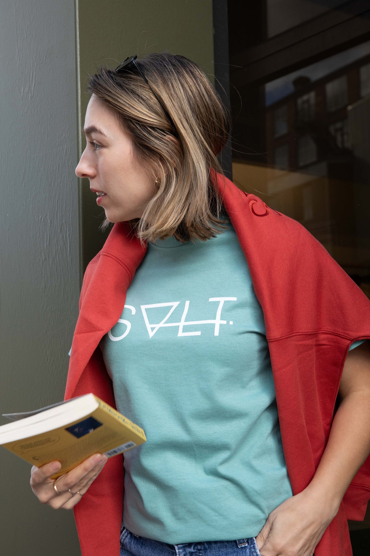 the essential tee in seafoam
