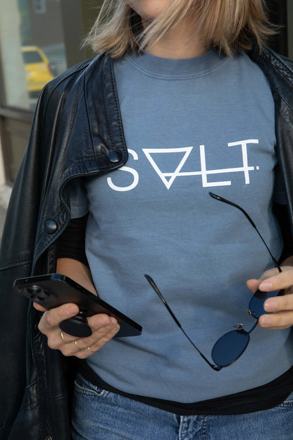 the essential tee in denim blue