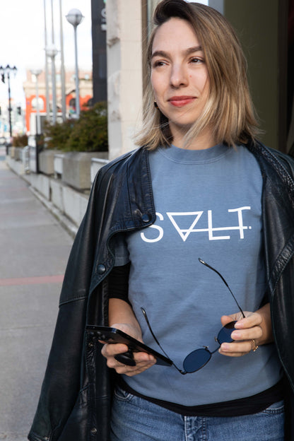 the essential tee in denim blue