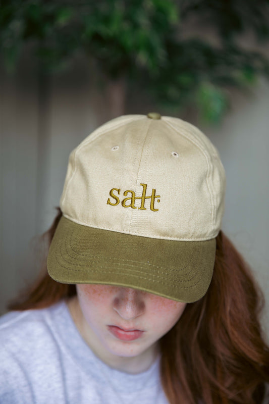 lowercase cap in olive