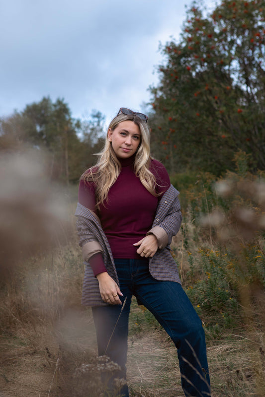 effortless turtleneck in elderberry