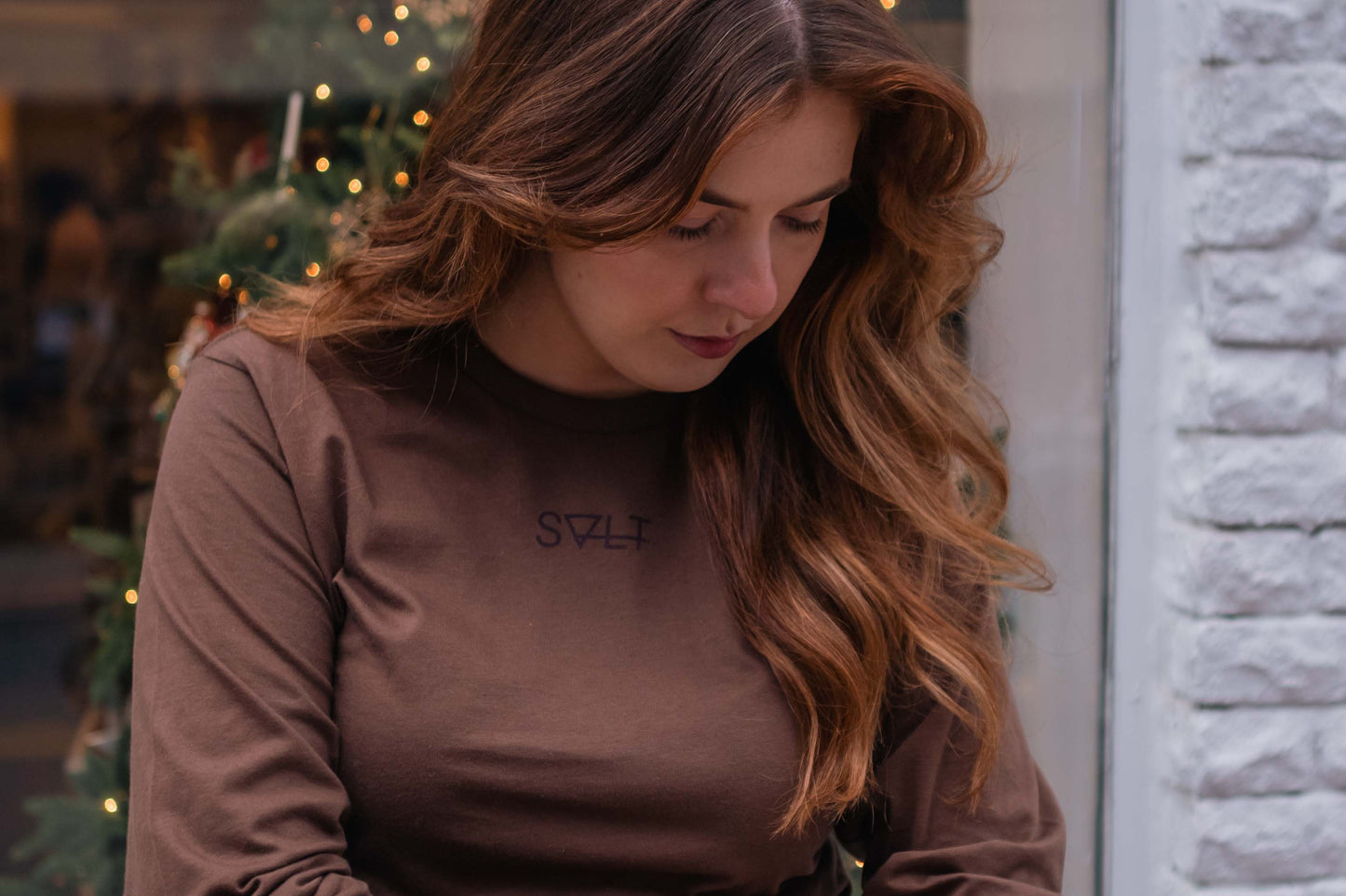 the essential long sleeve in chestnut