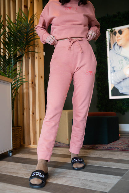 the ready joggers in vintage rose