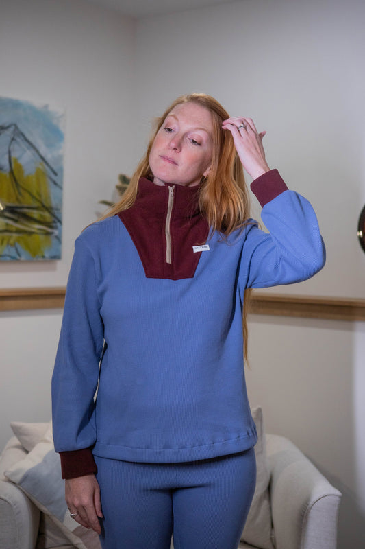 SALTLAB cross-country zip in midwinter berry