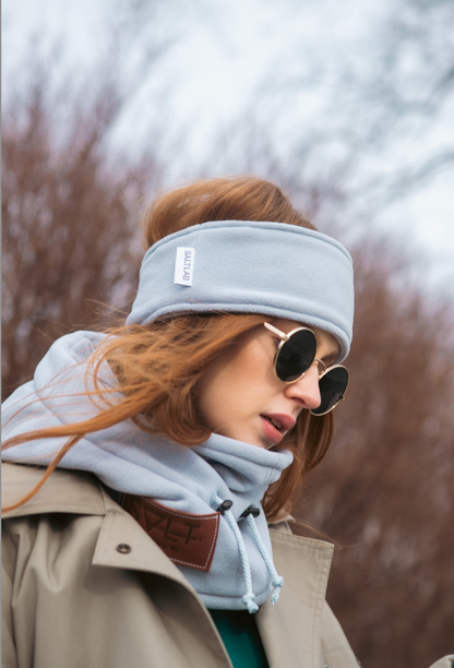 cross-country headband in silver sky