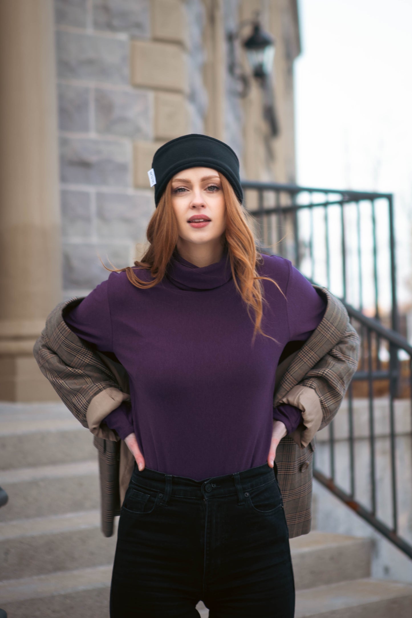 effortless turtleneck in royal amethyst